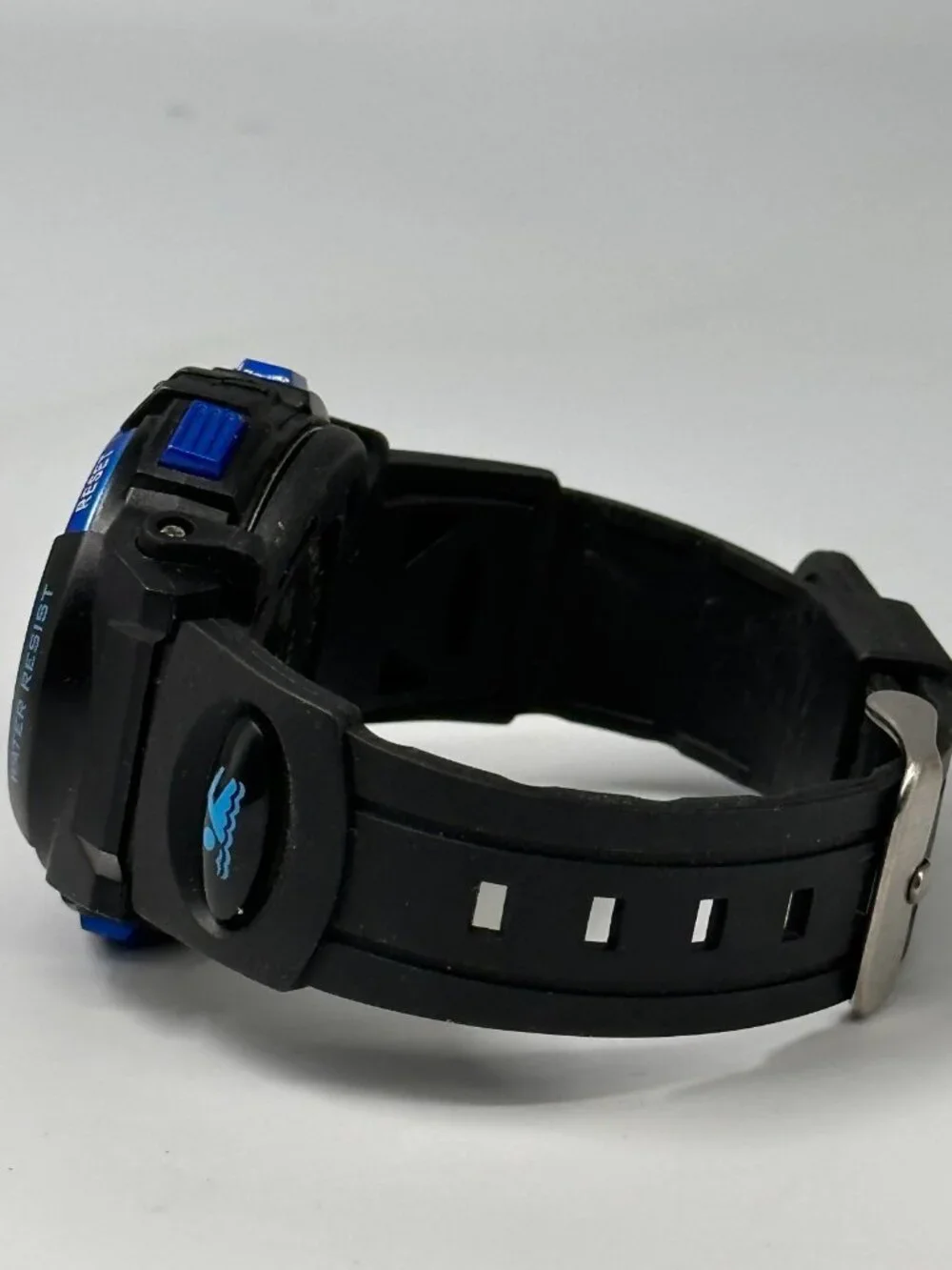 Skmei Digital Watch Men Black Blue Round 43MM Backlight New Battery